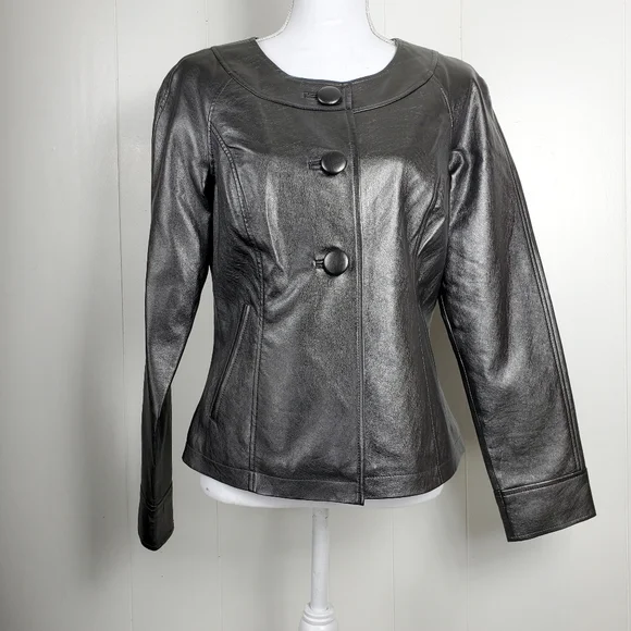 Cold water Creek faux leather coat size 6 - Picture 6 of 9